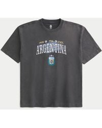 Hollister - Boxy Heavyweight Argentine Football Association Graphic Tee - Lyst