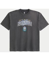 Hollister - Boxy Heavyweight Argentine Football Association Graphic Tee - Lyst