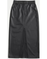 Hollister - Vegan Leather Maxi Skirt - Lyst