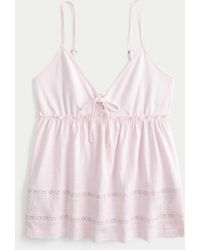 Hollister - Easy Tie Front Babydoll Top - Lyst
