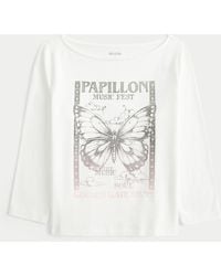Hollister - Slash-neck Papillon Music Fest Graphic Tee - Lyst