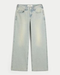 Hollister - Hollister Andi Adjustable Waist Low-rise Light Wash Baggy Jeans - Lyst