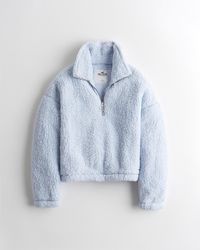 hollister half zip teddy pullover