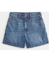 Hollister - Ultra High Rise Jeans-Shorts im Stil der 90er-Jahre in dunkler Waschung, 13 cm - Lyst