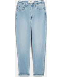 Hollister - Curvy Ultra High-rise Light Wash Mom Jeans - Lyst