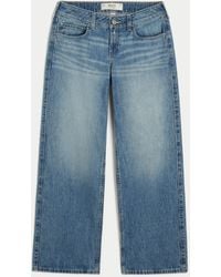 Hollister - Curvy Low-rise Medium Wash Baggy Jeans - Lyst