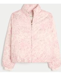 Hollister - Zip-up Pattern Puffer Jacket - Lyst