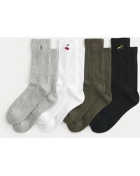 Hollister - Embroidered Crew Socks 4-pack - Lyst