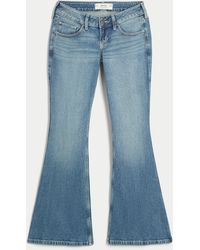 Hollister - Ultra Low-rise Medium Wash Flare Jeans - Lyst