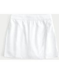 Hollister - Linen-blend Wrap Mini Skort - Lyst