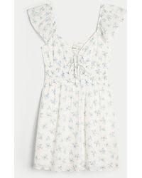 Hollister - Flutter Sleeve Double-tie Skort Dress - Lyst