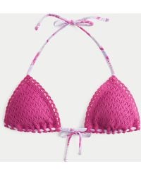 Hollister - Crochet-style Triangle Bikini Top - Lyst
