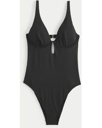 Hollister - Ribbed Underwire One-piece Swimsuit - Lyst