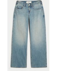 Hollister - Hollister Andi Adjustable Waist Low-rise Medium Wash Baggy Jeans - Lyst