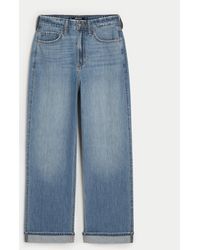 Hollister - Ultra High-rise Lightweight Medium Wash Baggy Jeans - Lyst