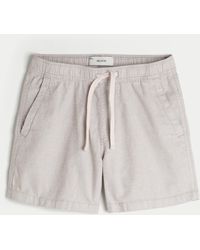 Hollister - Mid-thigh Linen-blend Pull-on Shorts - Lyst