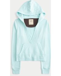 Hollister - Easy V-neck Hoodie - Lyst