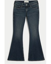 Hollister - Ultra Low-rise Dark Wash Flare Jeans - Lyst