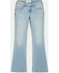 Hollister - Low-rise Light Wash Tab Waist Y2k Bootcut Jeans - Lyst