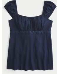 Hollister - Lässiges Babydoll-Oberteil zum Binden - Lyst