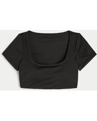 Hollister - Gilly Hicks Active Recharge Crop Square-neck Top - Lyst