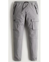 Hollister Skinny Cargo Jogger Trousers - Grey