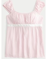 Hollister - Easy Satin Tie Babydoll Top - Lyst