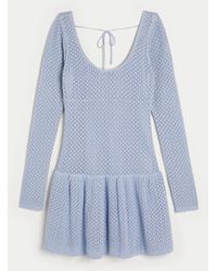 Hollister - Langärmliges Mini-Skater-Kleid im Häkelstil - Lyst
