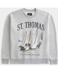 Hollister - Sweatshirt mit Rundhalsausschnitt und St. Thomas Virgin Islands-Grafik - Lyst