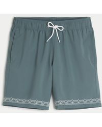 Hollister - Embroidered Guard Swim Trunks 7" - Lyst