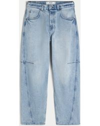 Hollister - Light Wash Seamed Skater Baggy Jeans - Lyst
