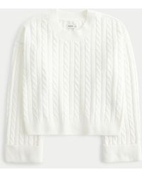 Hollister - Easy Cable-knit Crew Sweater - Lyst