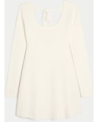 Hollister - Tie Back Babydoll Sweater Mini Dress - Lyst
