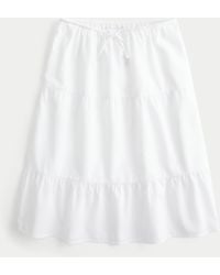 Hollister - Poplin Midi Skirt - Lyst