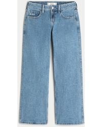 Hollister - Low Rise Baggy-Jeans in mittlerer Waschung mit bestickten Früchten - Lyst