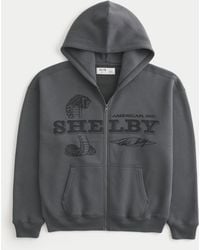 Hollister - Boxy Zip-up Shelby Graphic Hoodie - Lyst