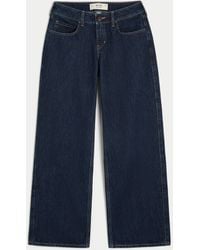 Hollister - Curvy Low-rise Dark Wash Baggy Jeans - Lyst