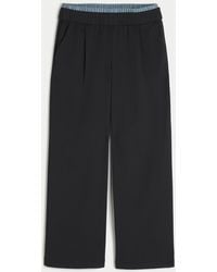 Hollister - Double-waistband Wide-leg Pull-on Pants - Lyst