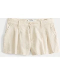 Hollister - Hollister Livvy Low-rise Linen-blend Shorts 3" - Lyst