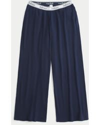 Hollister - Cozy Rib Elastic Waist Wide-leg Pants - Lyst