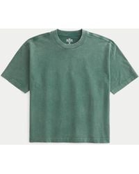 Hollister - Schweres, kastig und kurz geschnittenes T-Shirt mit Rundhalsausschnitt - Lyst