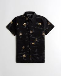 Hollister Pattern Poplin Shirt - Black