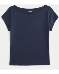 Hollister - Short-sleeve Seamless Fabric Slash-neck T-shirt - Lyst