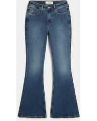 Hollister - High-rise Dark Wash Flare Jeans - Lyst