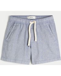 Hollister - Mid-thigh Linen-blend Pull-on Shorts - Lyst