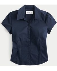 Hollister - Kurzärmliges Popelin-Hemd - Lyst