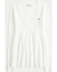 Hollister - Wrap Front Long-sleeve Babydoll Sweater - Lyst
