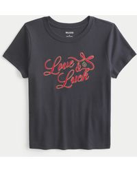 Hollister - Love & Luck Graphic Baby Tee - Lyst