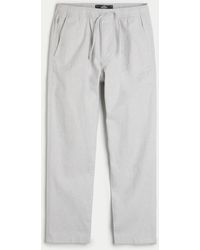 Hollister - Slim Straight Linen Blend Pull-on Pants - Lyst