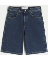 Hollister - Dark Wash Super Baggy Jean Shorts - Lyst
